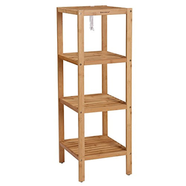 SONGMICS 5-Tier Bamboo Bathroom Shelf,, Natural