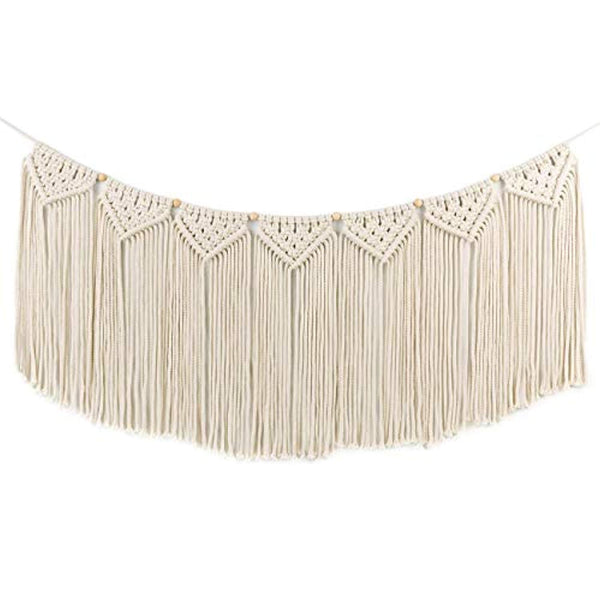 Macrame Wall Hanging Curtain Fringe Garland Banner Black