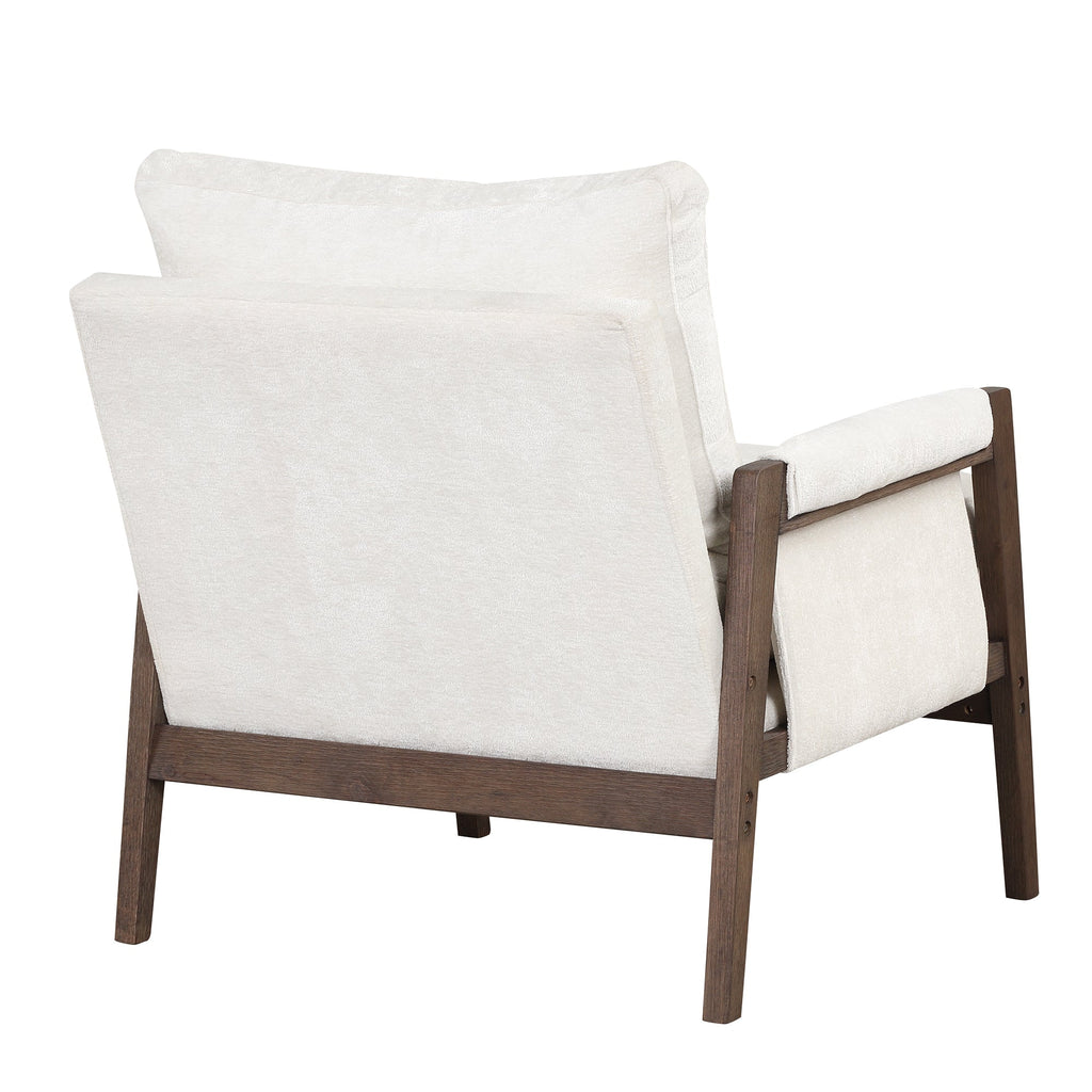 Mid-Century Modern Velvet Accent Chair with Solid Wood and Thick Seat Cushion