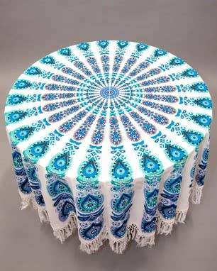 Boho Mandala Tapestry Table Cloth Wall Cover Beach Round Blanket