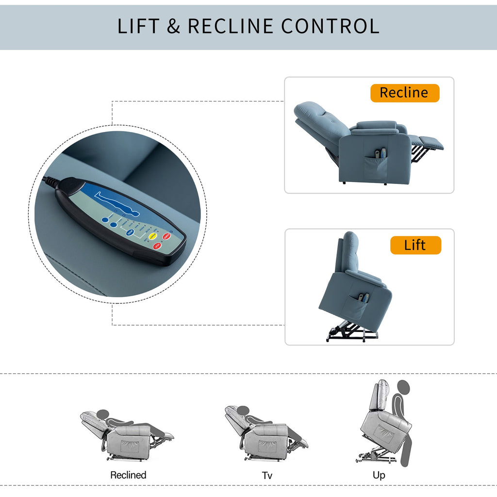 Massage Recliner Chair With Side Pocket, Adjustable Massage and Heating Function