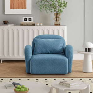 Living Room Furniture Comfy Chair Apholstered Blue Fabric