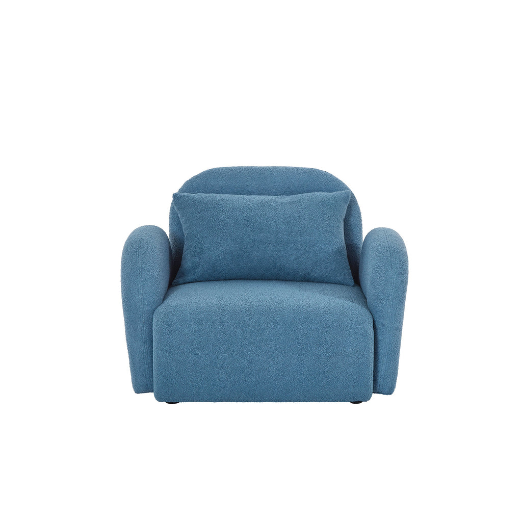 Living Room Furniture Comfy Chair Apholstered Blue Fabric