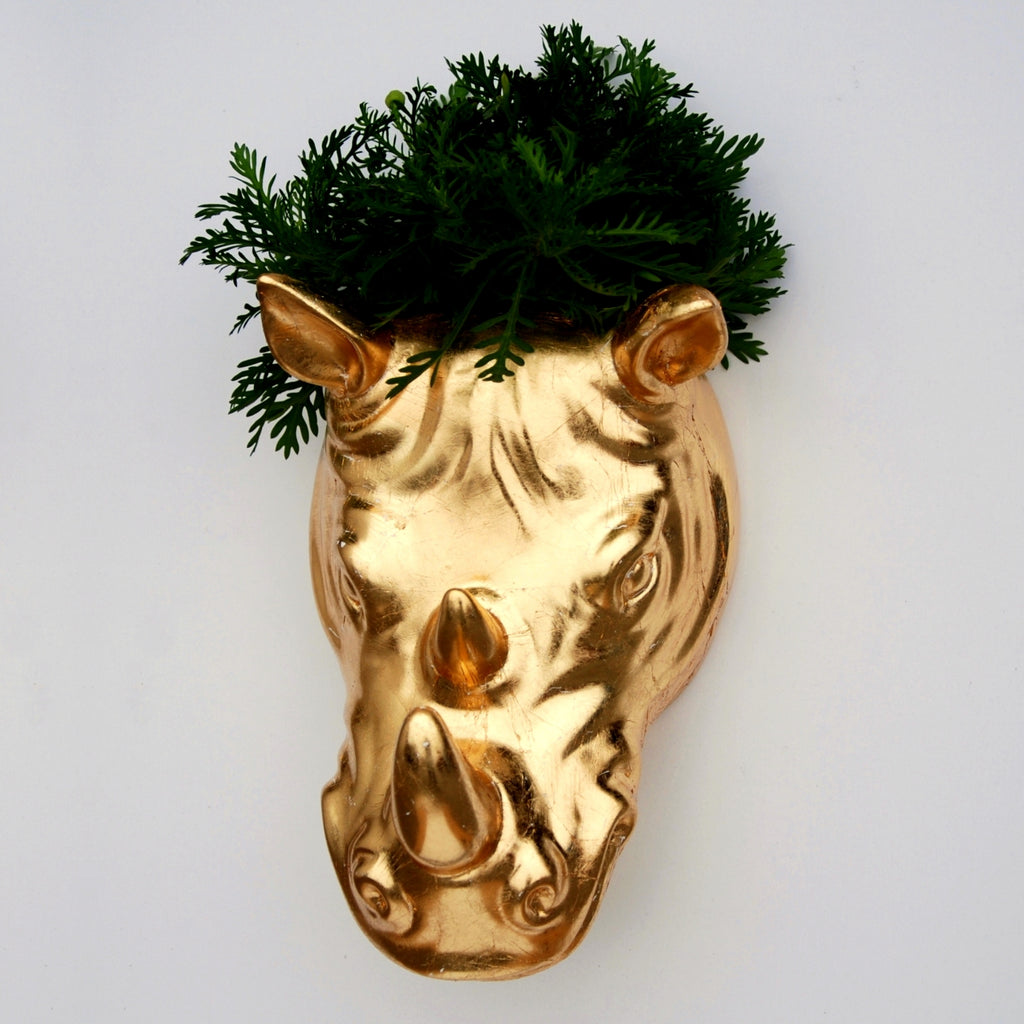 RHINO Gold Gilded Wall Planter