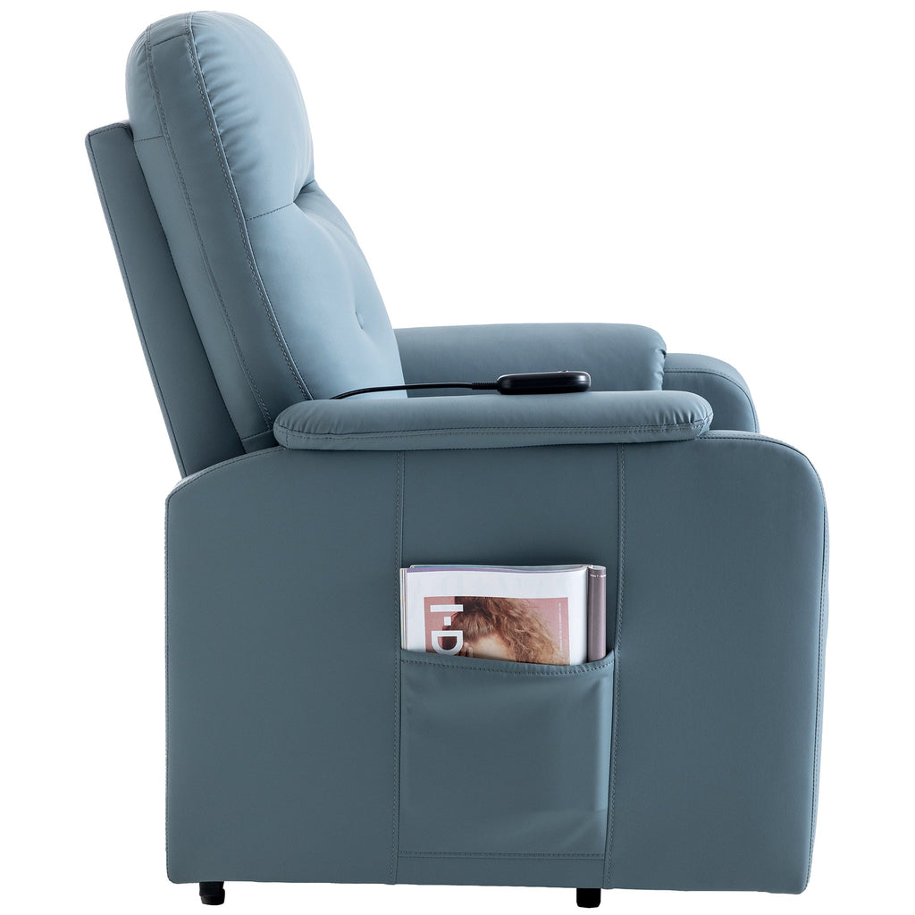 Massage Recliner Chair With Side Pocket, Adjustable Massage and Heating Function