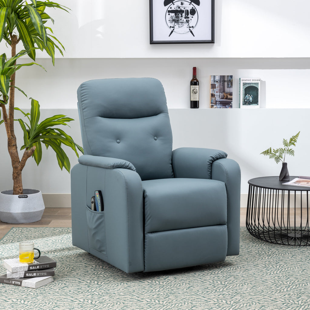 Massage Recliner Chair With Side Pocket, Adjustable Massage and Heating Function