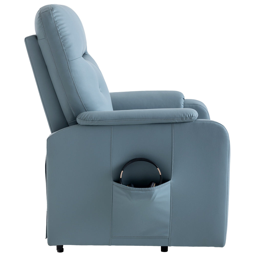 Massage Recliner Chair With Side Pocket, Adjustable Massage and Heating Function