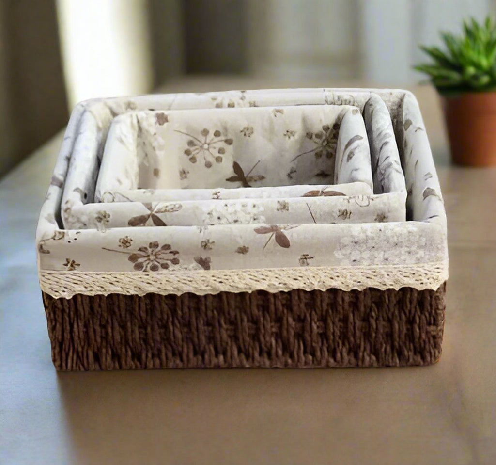 Delectable Garden Wicker Baskets (Set of 3) for organizing and storage, beautiful home decor.