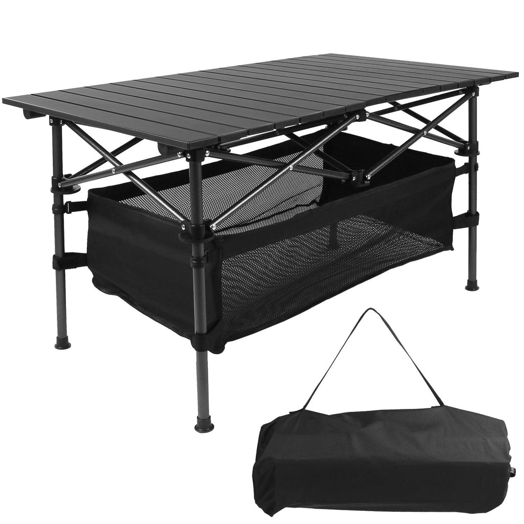 Portable Aluminum Roll-Up Picnic BBQ Table  With Carrying Bag Heavy Duty