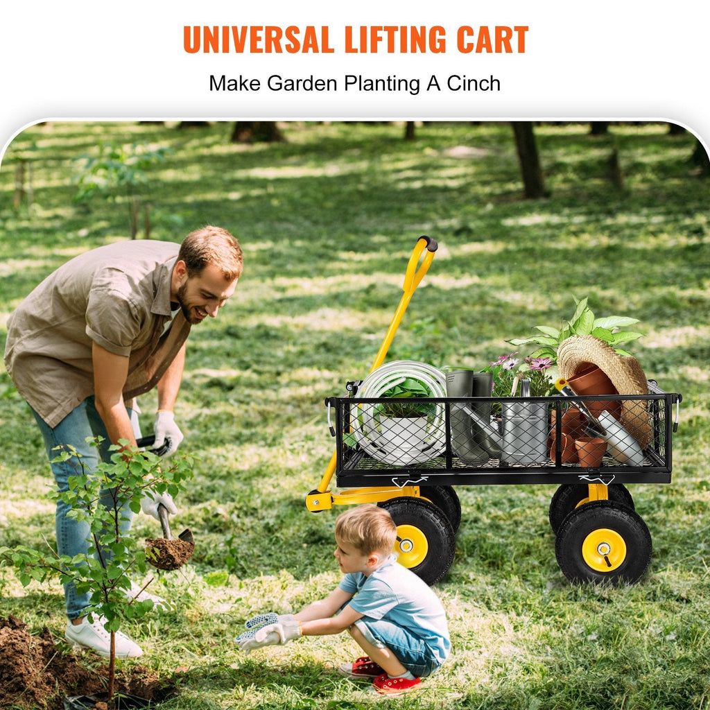 Steel Garden Cart, Heavy Duty 900 Lbs Capacity