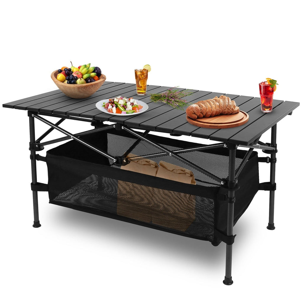 Portable Aluminum Roll-Up Picnic BBQ Table  With Carrying Bag Heavy Duty