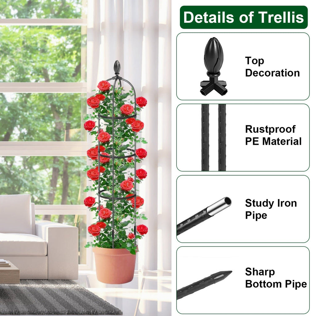 2 Packs Garden Obelisk Trellis 5.9FT Plants Tower for Climbing Plants