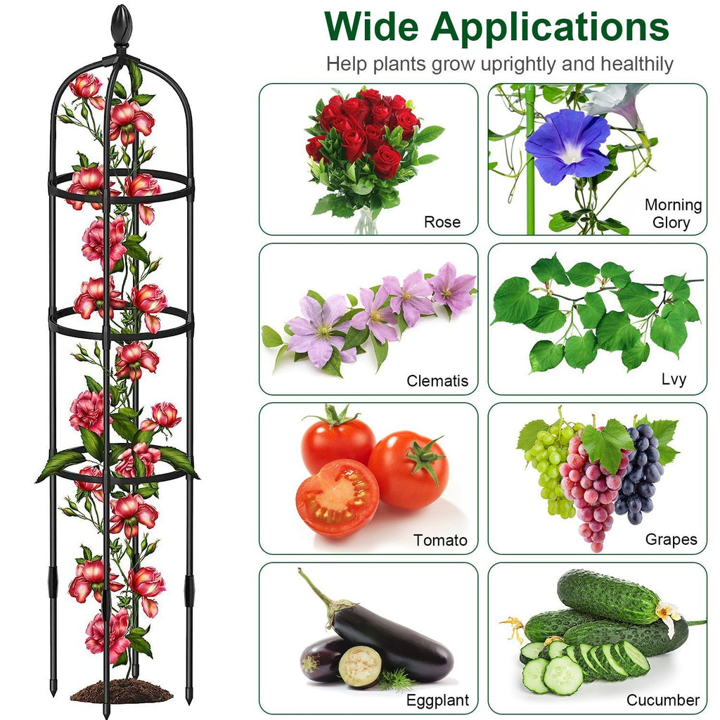 2 Packs Garden Obelisk Trellis 5.9FT Plants Tower for Climbing Plants