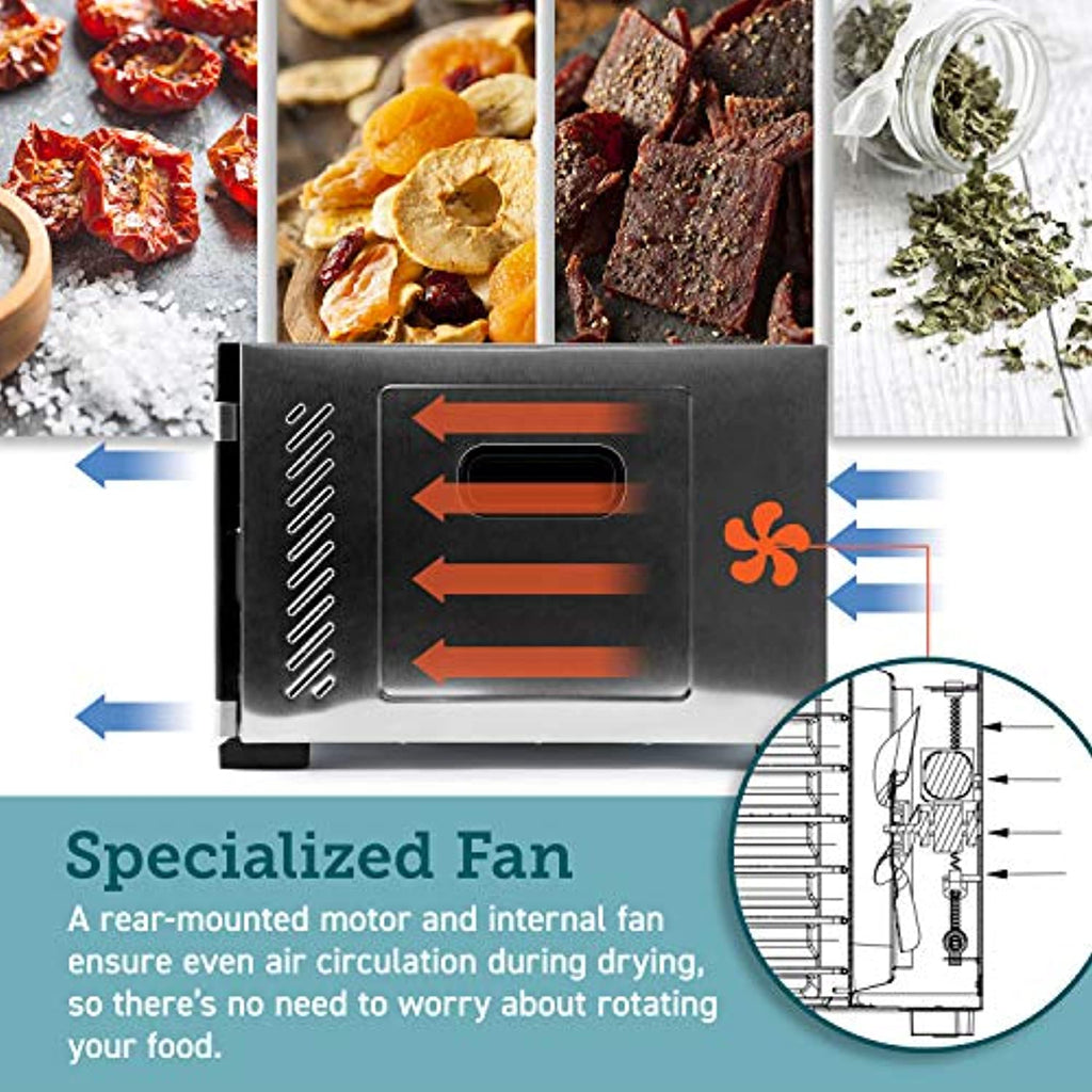 Food Dehydrator Machine, Fruit Vegetable Dryer With 6 Stainless Steel Trays  Temperature Electric Food Dryer For Jerky, , Beef, Fruit, Dog Treats 