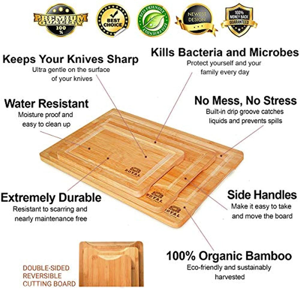 Wood Cutting Boards for Kitchen, Large Charcuterie boards,Reversible Wooden  Chopping Board With Juice Grooves and Handles,Ideal for Chopping Meat