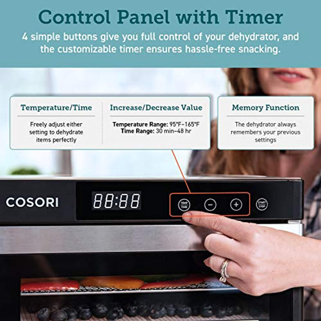 Cosori 6 Trays Premium Stainless Steel Food Dehydrator with Mesh