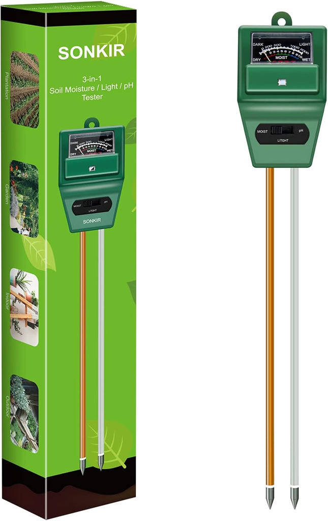 2PC 3-in-1 Soil Tester Meter For Garden Lawn Plant Moisture/Light